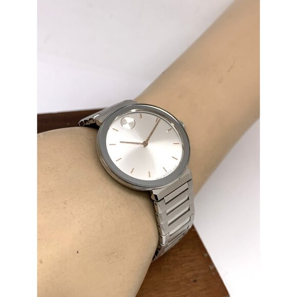 Movado Women's Watch 3601090 Bold Swiss Quartz Silver Dial Stainless Steel 34mm - Picture 6 of 14